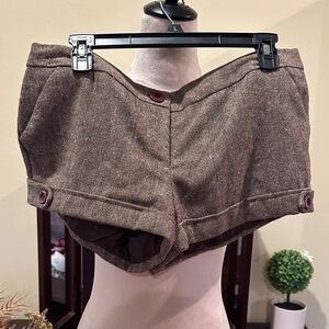 No Boundaries Brown Tweed Shorts